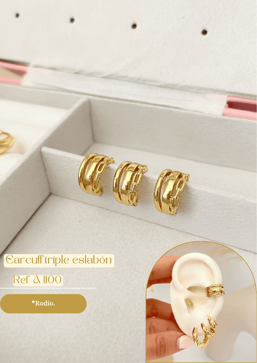Earcuff triple eslabón