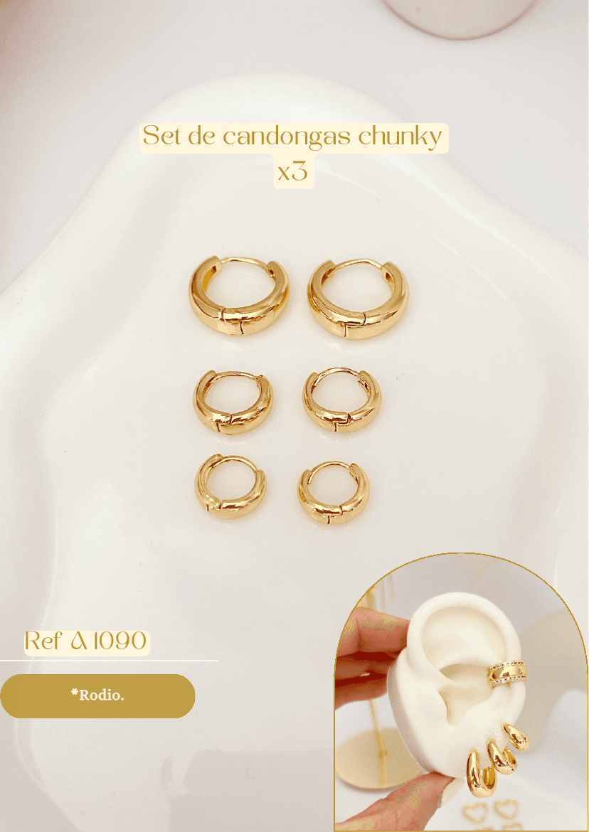 Set de candongas chunky x3