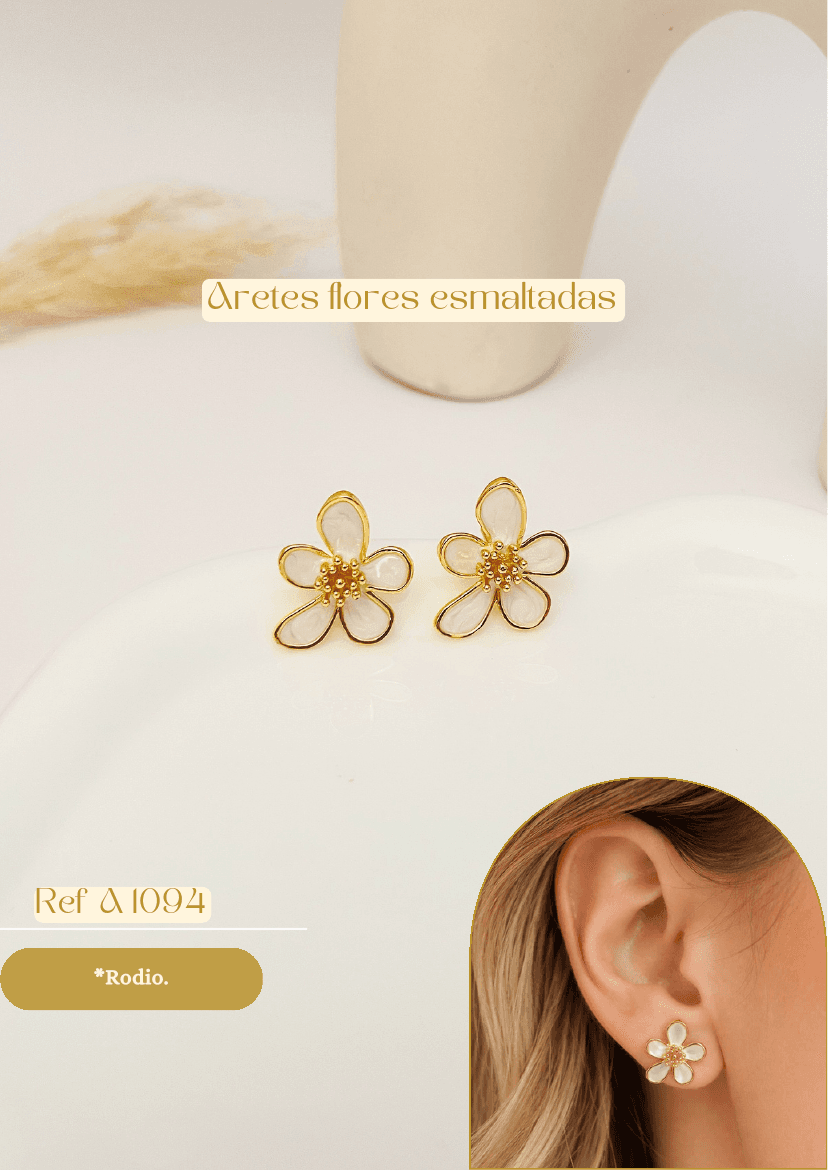 Aretes flores esmaltadas