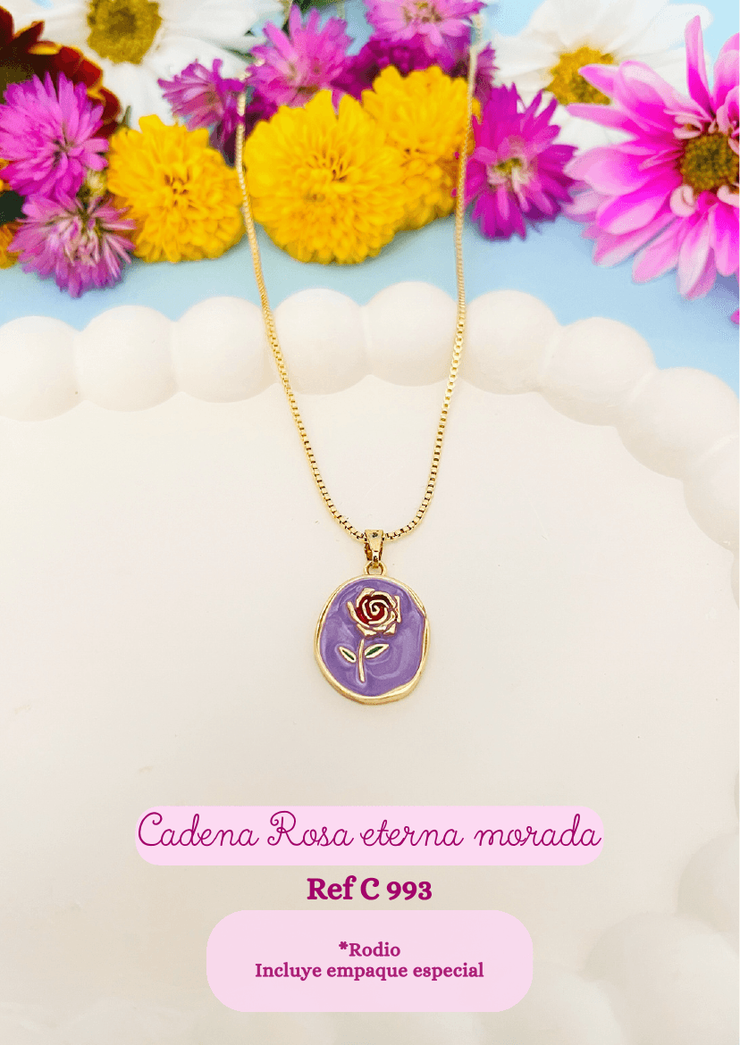 Cadena Rosa eterna morada