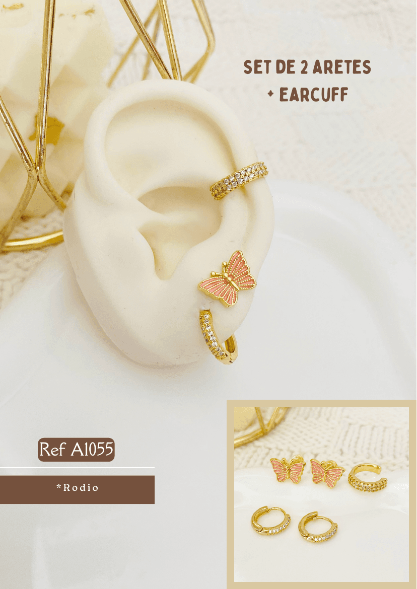 Set de 2 aretes + earcuff
