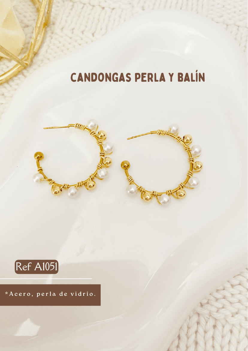 Candongas perla y balín