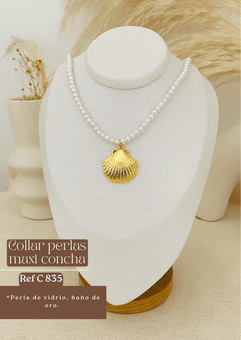Collar perlas maxi concha
