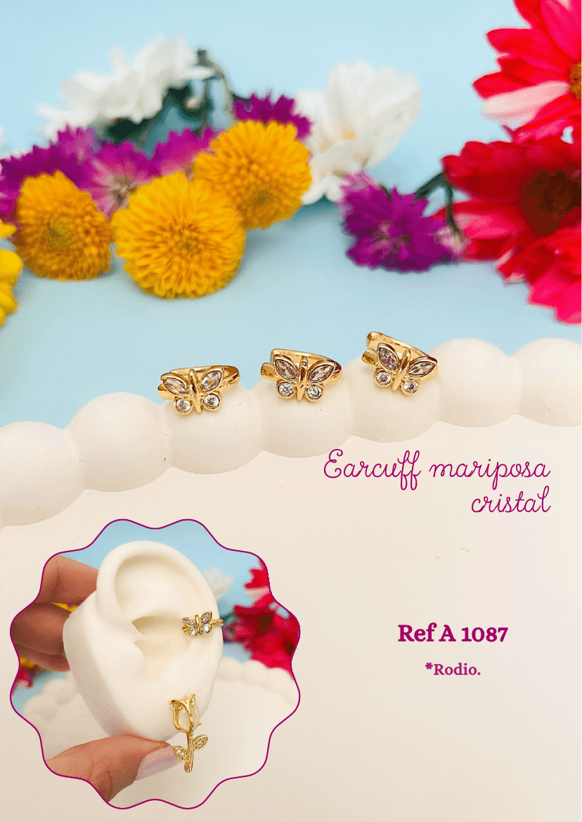 Earcuff mariposa cristal