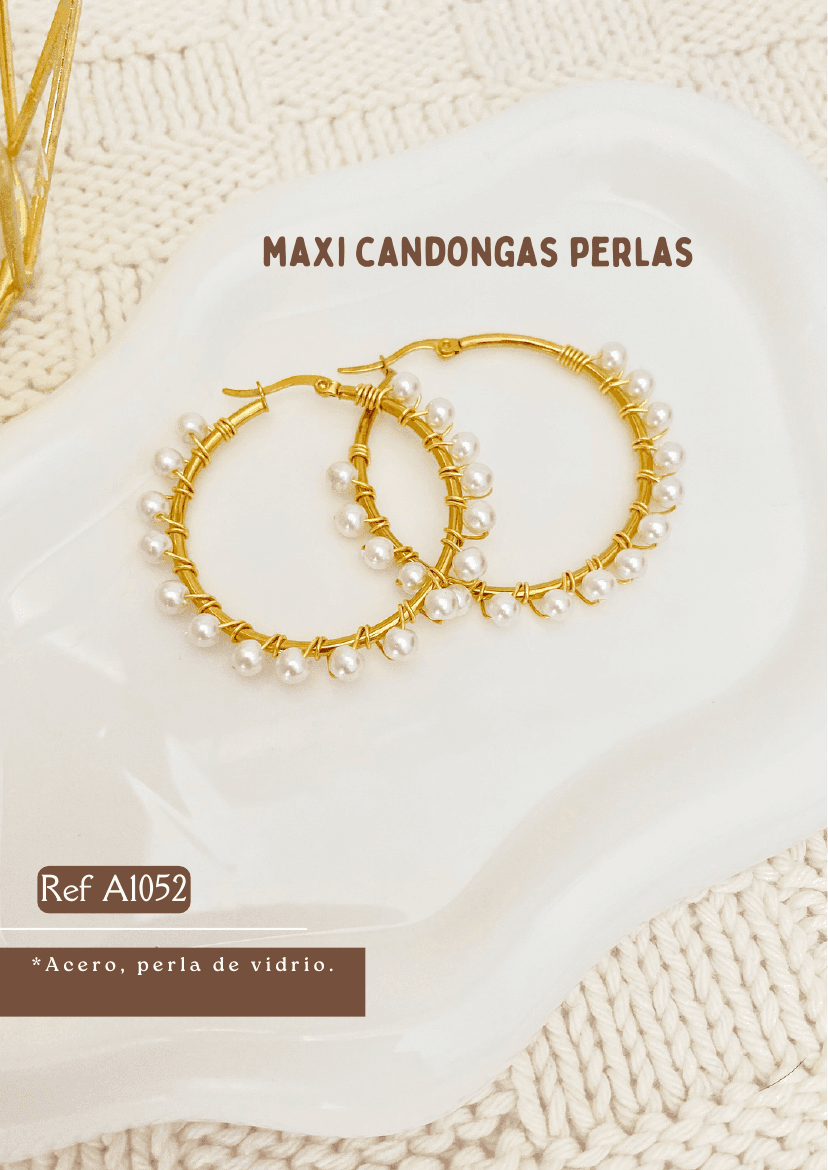 Maxi candongas perlas