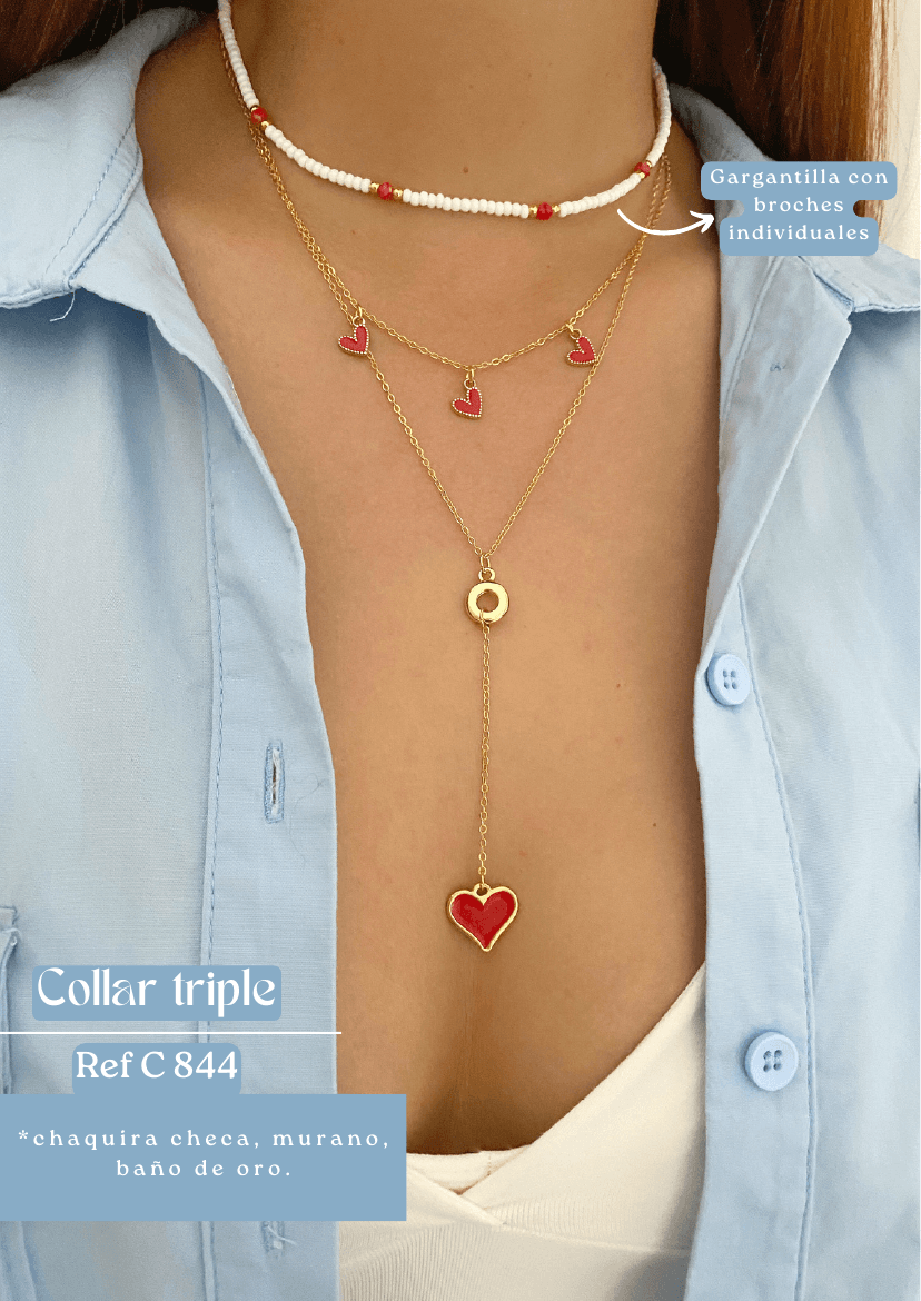 Collar triple (Murano/Gold)