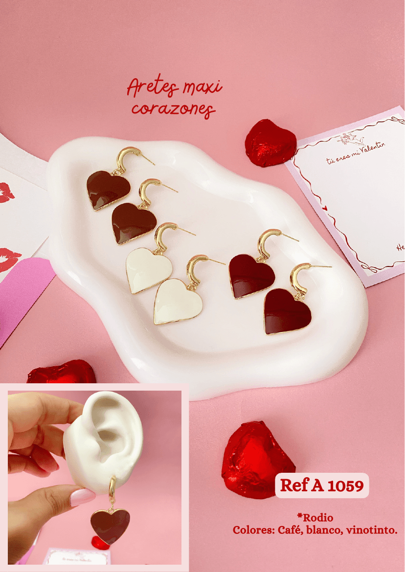Aretes maxi corazones