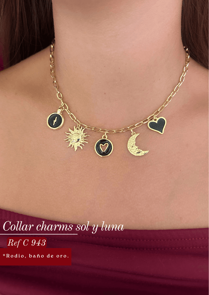 Collar charms sol y luna