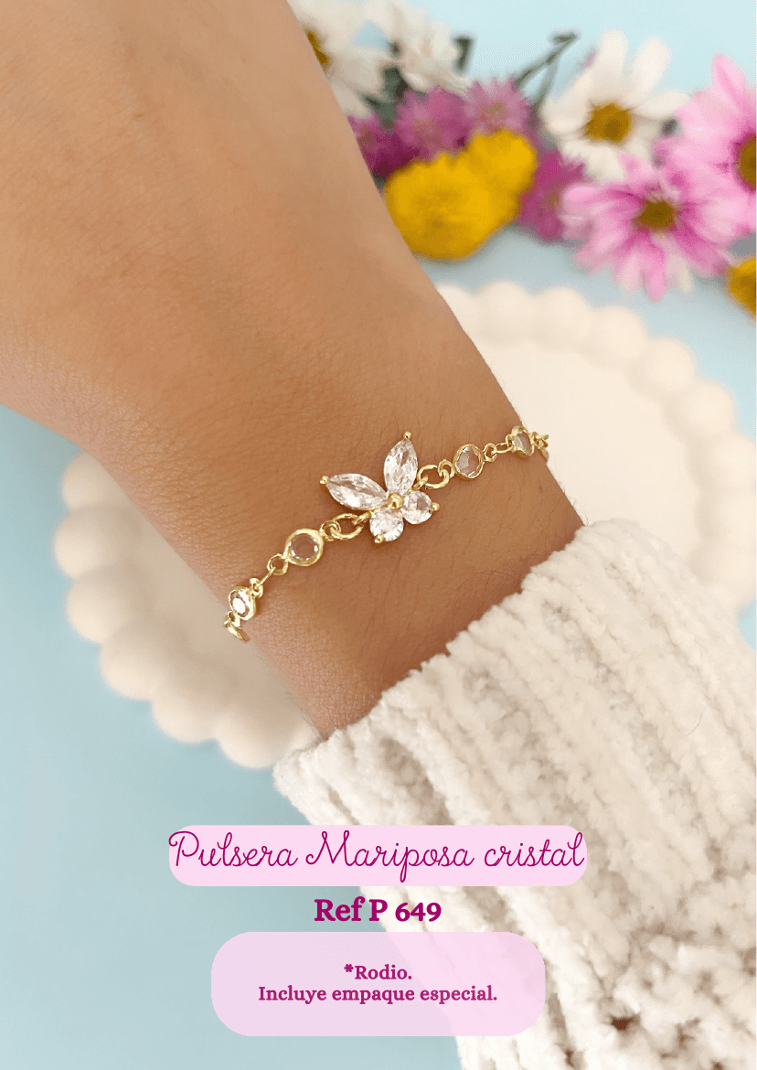 Pulsera Mariposa cristal