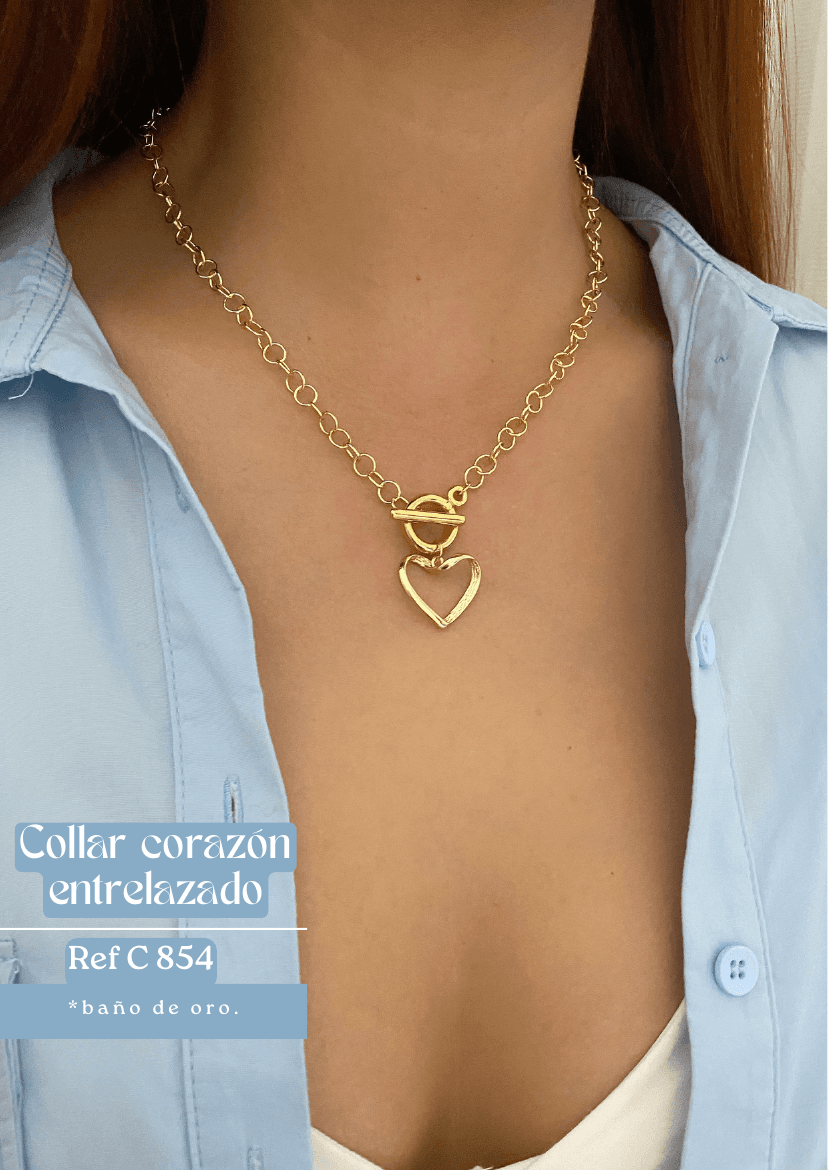 Collar corazón entrelazado