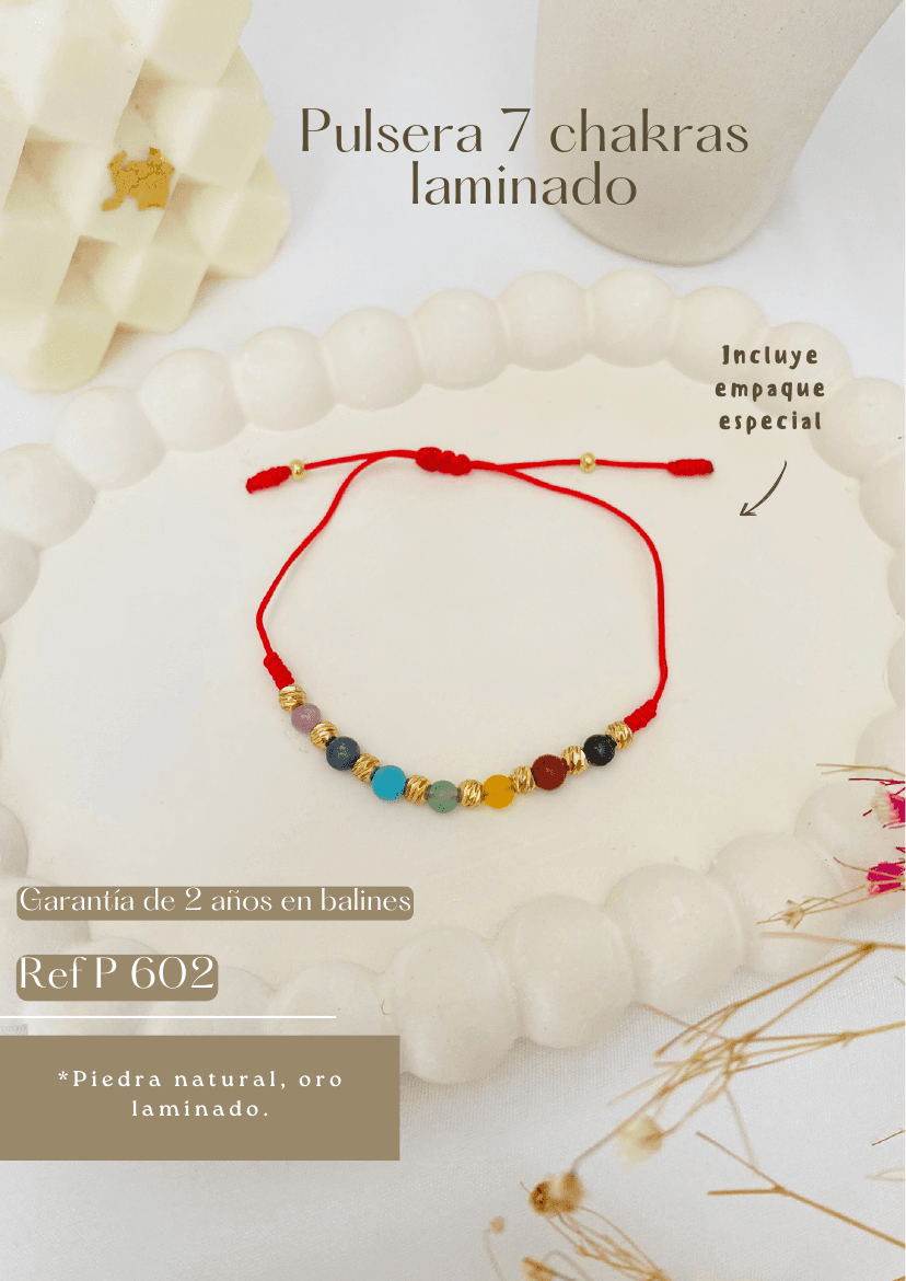 Pulsera 7 chakras laminado