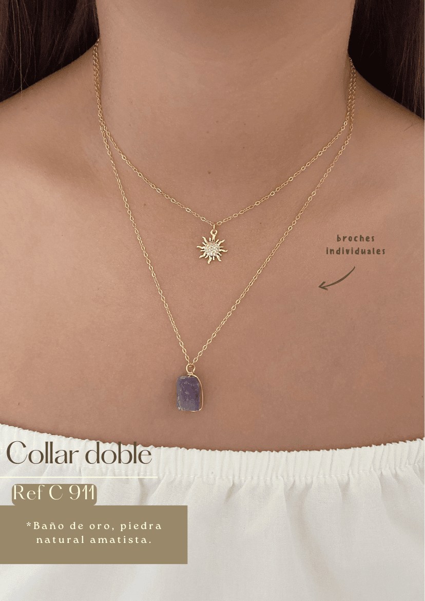 Collar doble (Amatista)