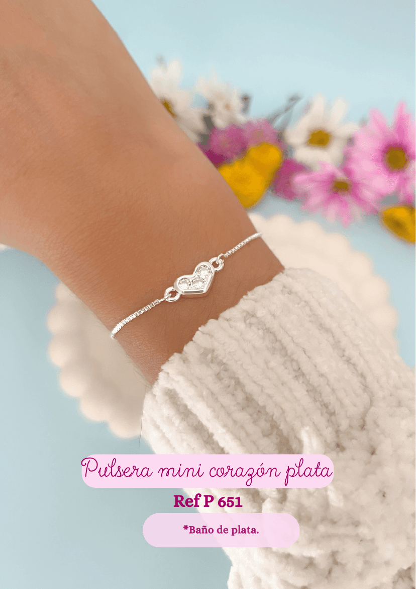 Pulsera mini corazón plata