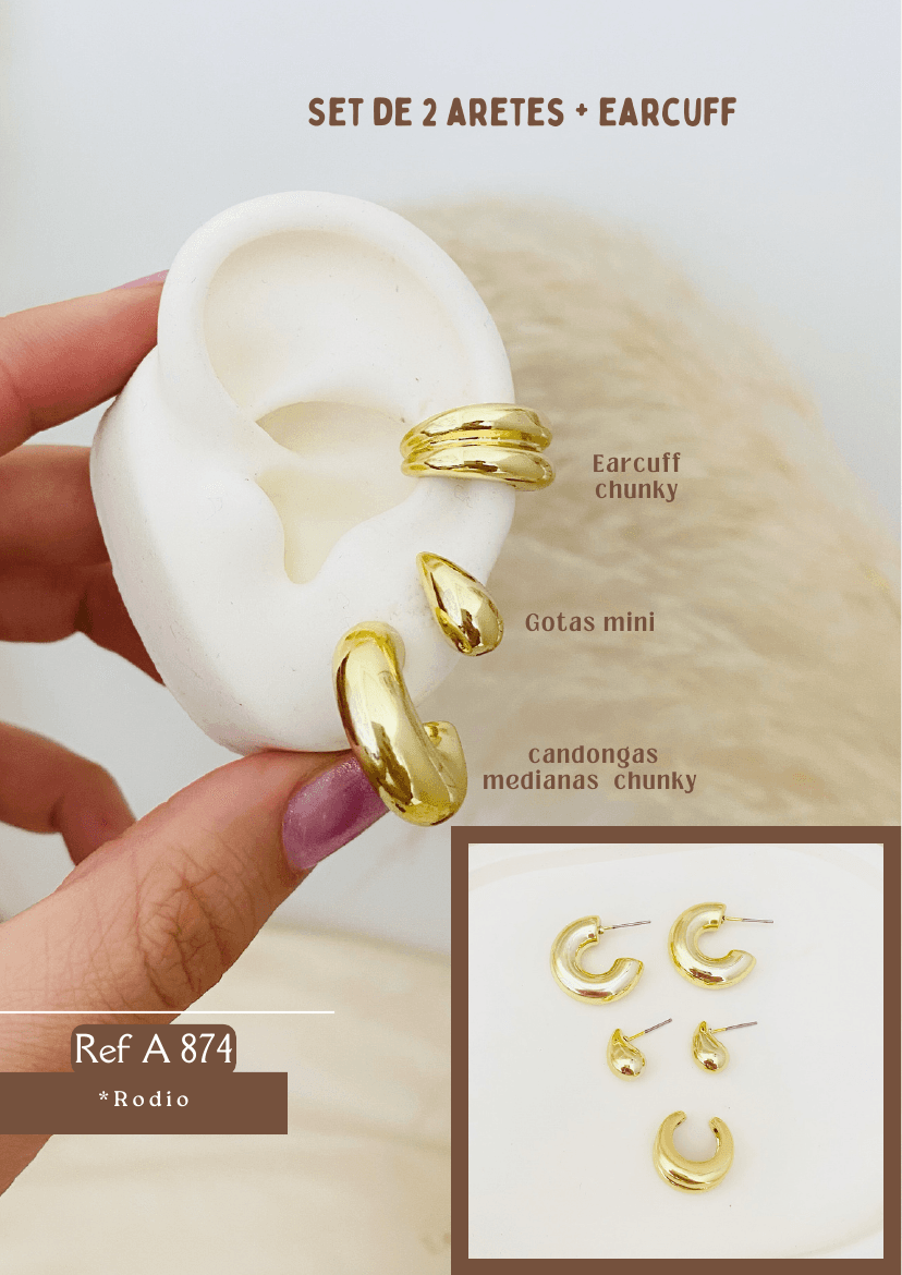 Set de 2 aretes + Earcuff